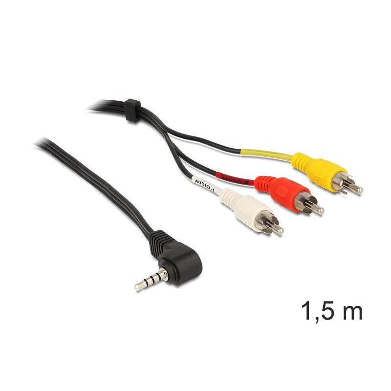 DeLOCK 84504 cavo e adattatore video 1,5 m 3.5mm 3 x RCA Nero