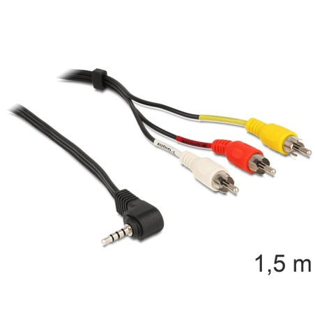 DeLOCK 84504 cavo e adattatore video 1,5 m 3.5mm 3 x RCA Nero