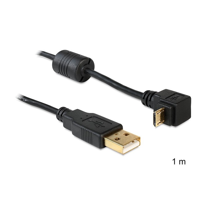 DeLOCK USB2.0 1m cavo USB USB A Micro-USB B Nero