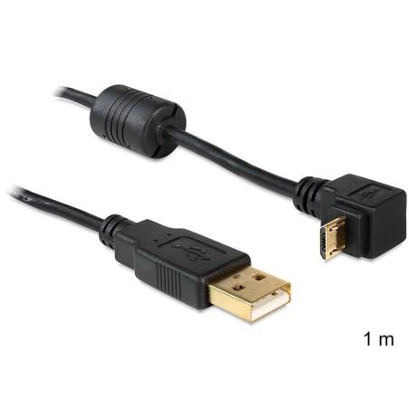 DeLOCK USB2.0 1m cavo USB USB A Micro-USB B Nero