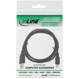 InLine Cavo USB 2.0 Mini, Am  Mini Bm(5pol.), dorato, nero, 0,3M