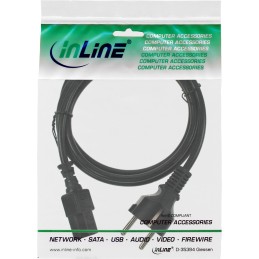 InLine Cavo alimentazione Spina Shucko diritto a Presa IEC-320-C13, 0,3m, nero