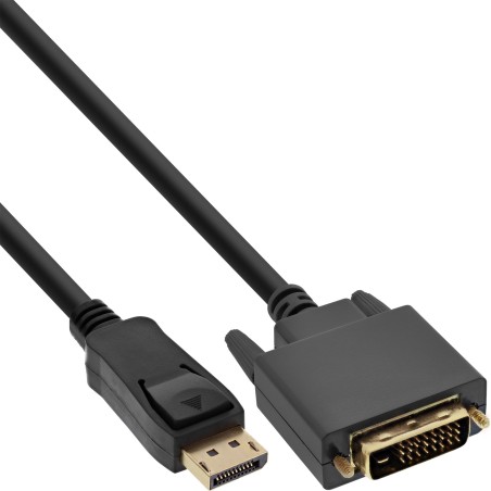 InLine Cavo DisplayPort maschio a DVI-D 24+1 maschio, 0,3m, dorato, nero