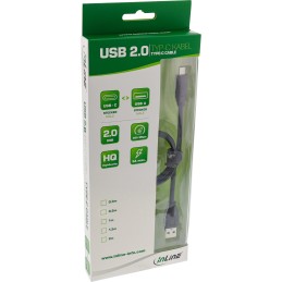 InLine Cavo USB 2.0 Cm  A M, nero, USB Power Delivery 3A@1m, 0,5A@5m, 0,3m