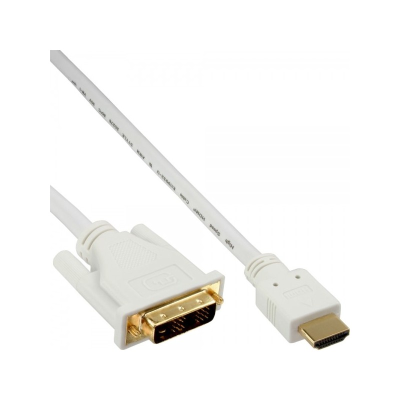 InLine 4043718157440 cavo e adattatore video 3 m DVI HDMI Bianco