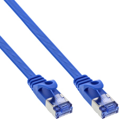 InLine Patch Cable flat, U FTP, Cat.6A, blu, 2m