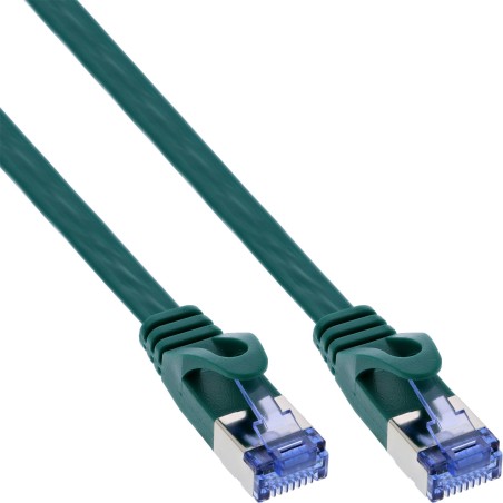 InLine Patch Cable flat, U FTP, Cat.6A, verde, 7m