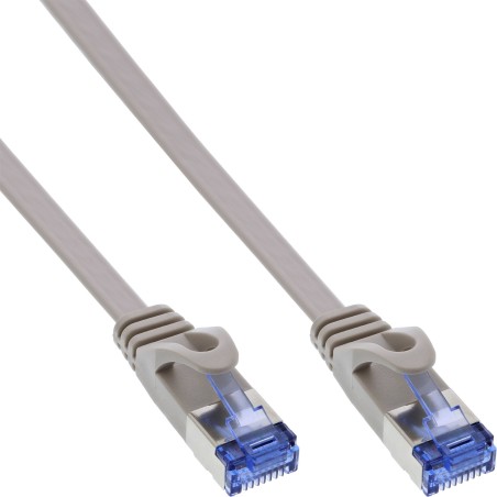 InLine Patch Cable flat, U FTP, Cat.6A, grigio, 1,5m