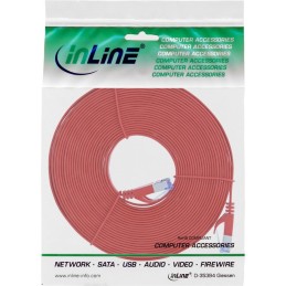 InLine Patch Cable flat, U FTP, Cat.6A, rosso, 7m