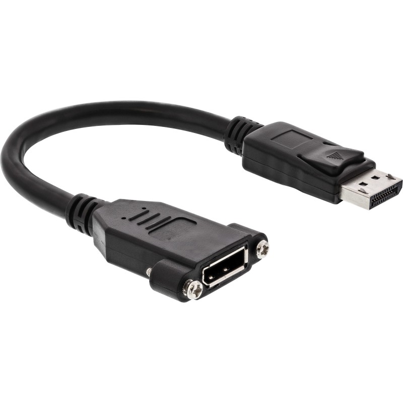 InLine Cavo DisplayPort da pannello maschio   femmina, 0,2m, 4K2K, nero