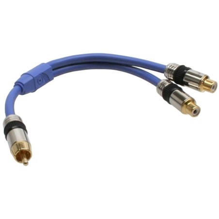 InLine RCA - 2 x RCA M-F 0.25m cavo audio 0,25 m Blu