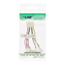 InLine Cavo alimentazione ventole, 1x 5,25” M 2x 3pin 5V 2x 3pin 12V M, 0,15m