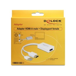 DeLOCK 62496 cavo e adattatore video 0,245 m DisplayPort HDMI + USB Bianco