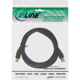 InLine Cavo USB 2.0 A maschio   B maschio, dorato, nero, 0,5m