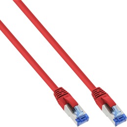 InLine Cavo patch Lan, S FTP(PiMf), Cat.6a, 500MHz, CU, halogenf., rosso, 1m