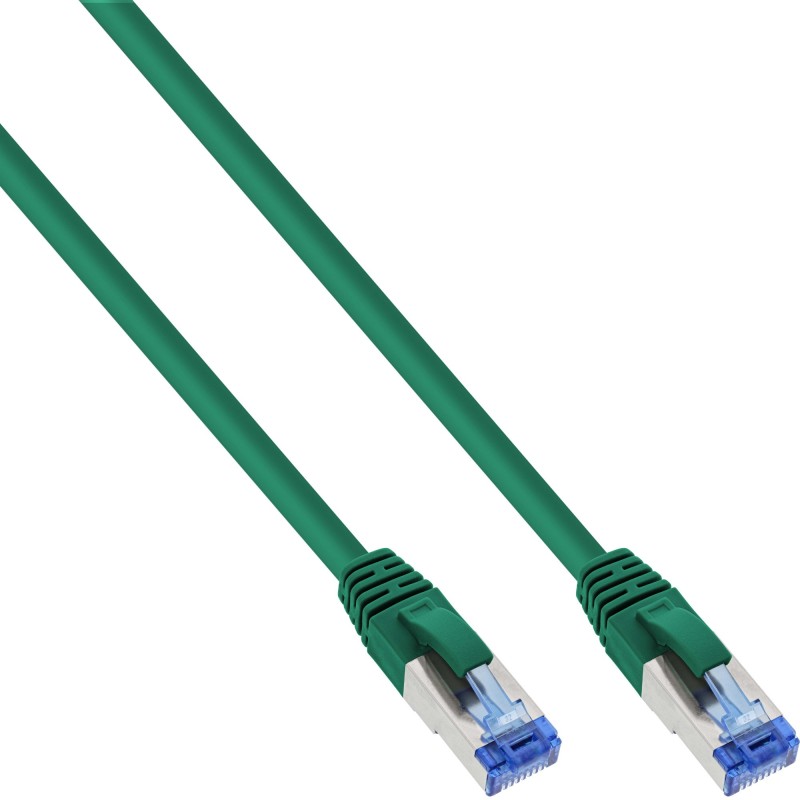 InLine Cavo patch Lan, S FTP(PiMf), Cat.6a, 500MHz, CU, halogenf., verde, 2m