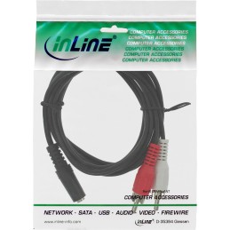 InLine Cavo Audio Jack 3,5mm F a 2x RCA M, 1m, prolunga