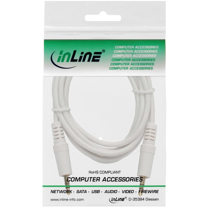 InLine Cavo Audio Jack 2,5mm maschio   maschio, bianco oro, 2m