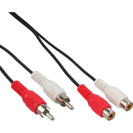 InLine Cavo Audio 2x RCA maschio   femmina, 5m, prolunga