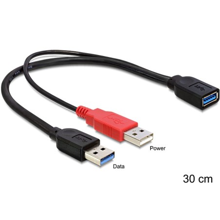 DeLOCK 83176 cavo USB USB 3.2 Gen 1 (3.1 Gen 1) 0,3 m USB A 2 x USB A