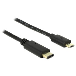 DeLOCK 2m, USB2.0-C USB2.0 Micro-B cavo USB Micro-USB B USB C Nero