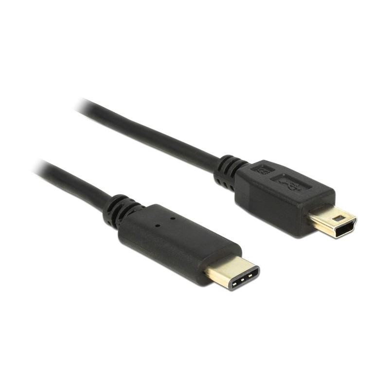 DeLOCK 2m, USB2.0-C USB2.0 Mini-B cavo USB Mini-USB B USB C Nero