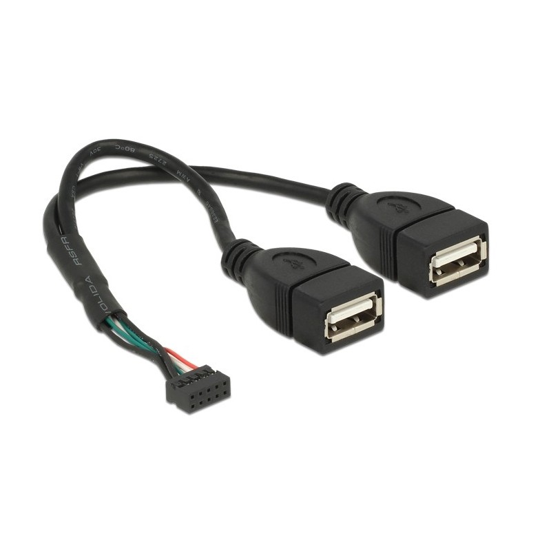 DeLOCK 84933 cavo USB USB 2.0 0,2 m 2 x USB A Nero