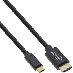 InLine Cavo USB display spina USB-C a spina HDMI (DP Alt), 4K2K, nero, 2m