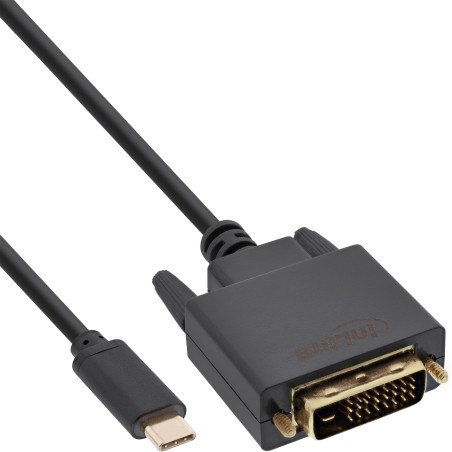 InLine Cavo display USB, spina USB-C a spina DVI (DP Alt mode), nero 2m