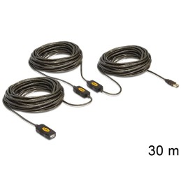 DeLOCK 30m, USB2.0 - USB2.0 cavo USB USB A Nero