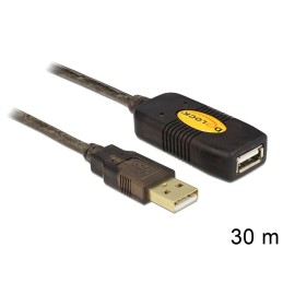 DeLOCK 30m, USB2.0 - USB2.0 cavo USB USB A Nero