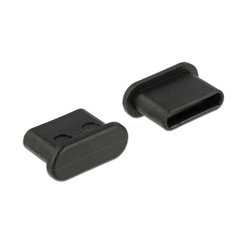 DeLOCK 64014 Copertura di sicurezza per presa elettrica USB tipo-C Nero 10 pz