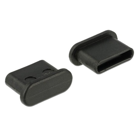 DeLOCK 64014 Copertura di sicurezza per presa elettrica USB tipo-C Nero 10 pz