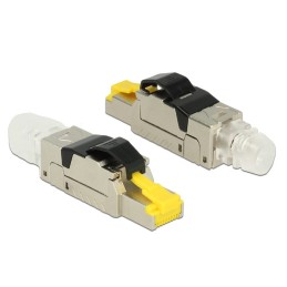 DeLOCK 86285 cavo di collegamento RJ45 Nero, Argento, Trasparente, Giallo