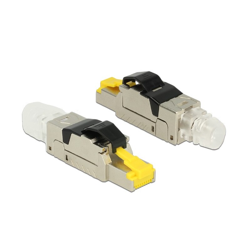 DeLOCK 86285 cavo di collegamento RJ45 Nero, Argento, Trasparente, Giallo