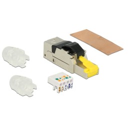 DeLOCK 86285 cavo di collegamento RJ45 Nero, Argento, Trasparente, Giallo