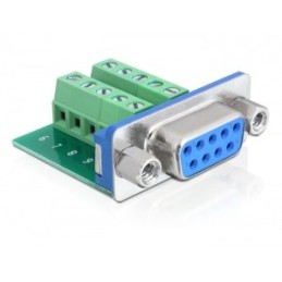 DeLOCK 65268 adattatore per inversione del genere dei cavi Sub-D 9 pin Terminal block 10 pin Verde