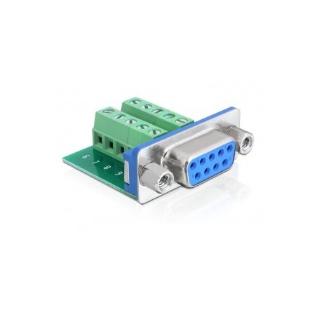 DeLOCK 65268 adattatore per inversione del genere dei cavi Sub-D 9 pin Terminal block 10 pin Verde