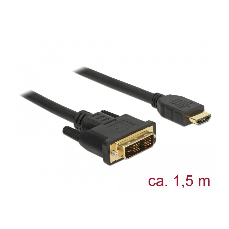 DeLOCK 85583 cavo e adattatore video 1,5 m DVI-D HDMI tipo A (Standard) Nero