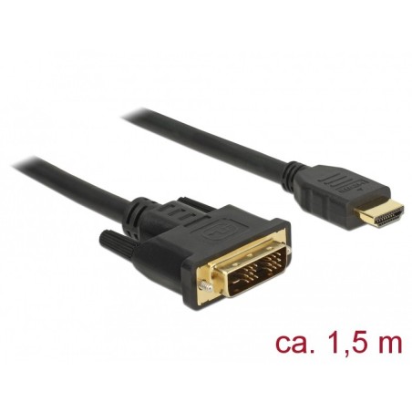 DeLOCK 85583 cavo e adattatore video 1,5 m DVI-D HDMI tipo A (Standard) Nero