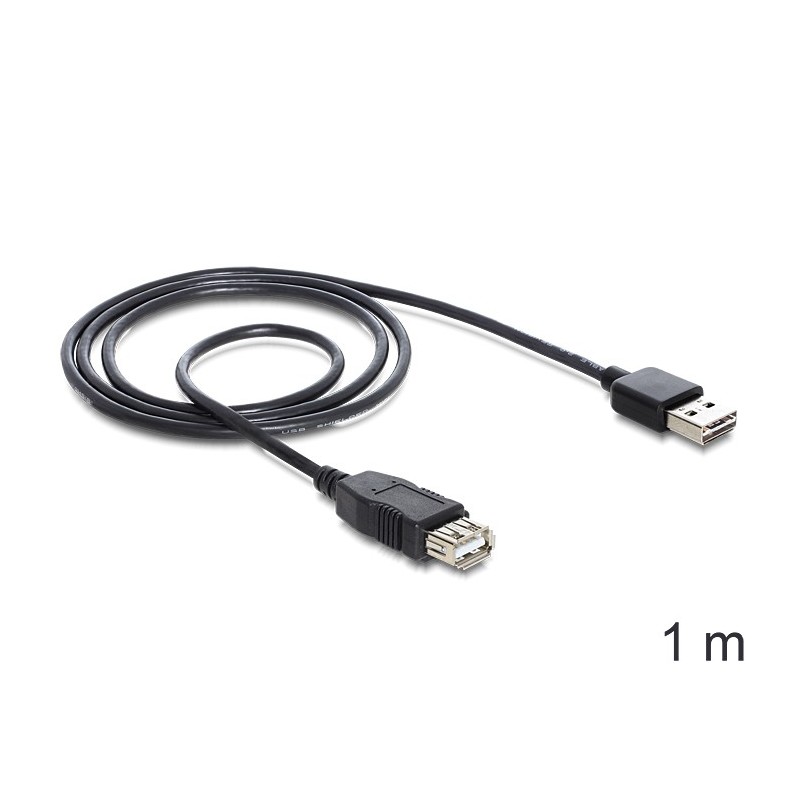 DeLOCK EASY-USB 2.0-A - USB 2.0-A, 1m cavo USB USB A Nero