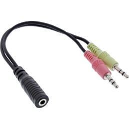 InLine Cavo Audio Y 2x Jack 3,5mm M a Jack 3,5mm F, 0,15m, 4pin OMTP