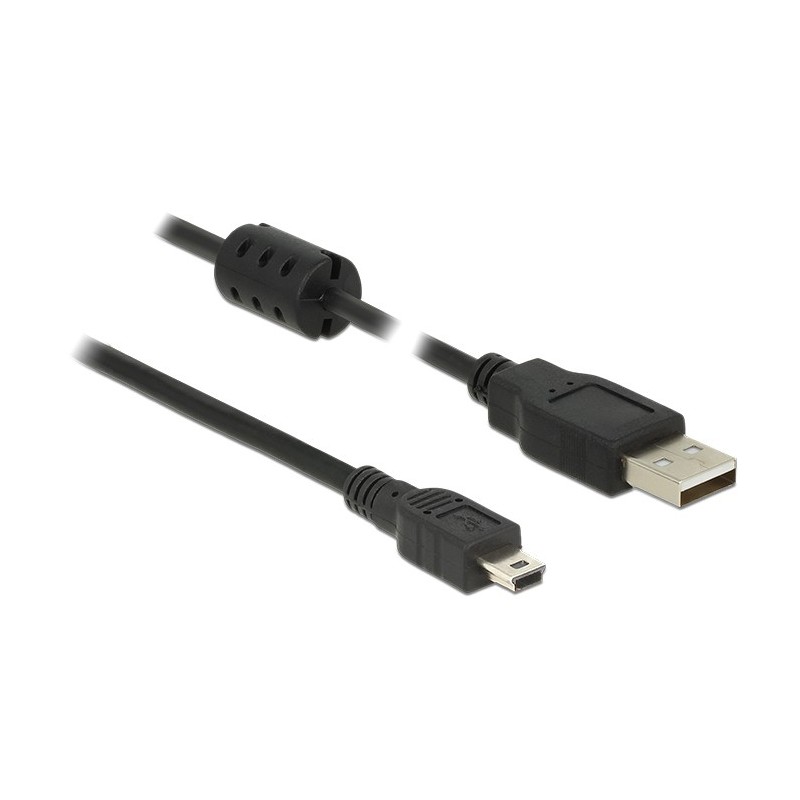 DeLOCK 5m, USB 2.0-A USB 2.0 Mini-B cavo USB USB A Mini-USB B Nero