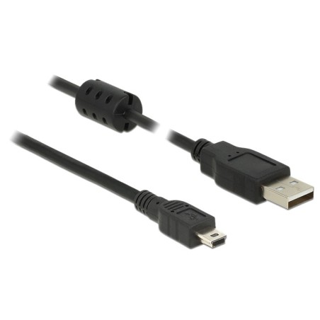 DeLOCK 5m, USB 2.0-A USB 2.0 Mini-B cavo USB USB A Mini-USB B Nero