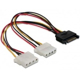 DeLOCK SATA 15pin  2x 4pin Molex female 20cm