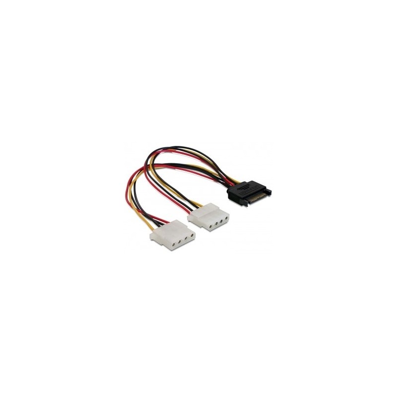 DeLOCK SATA 15pin  2x 4pin Molex female 20cm