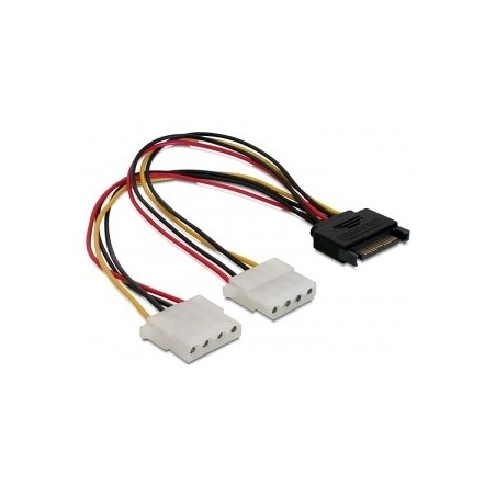 DeLOCK SATA 15pin  2x 4pin Molex female 20cm