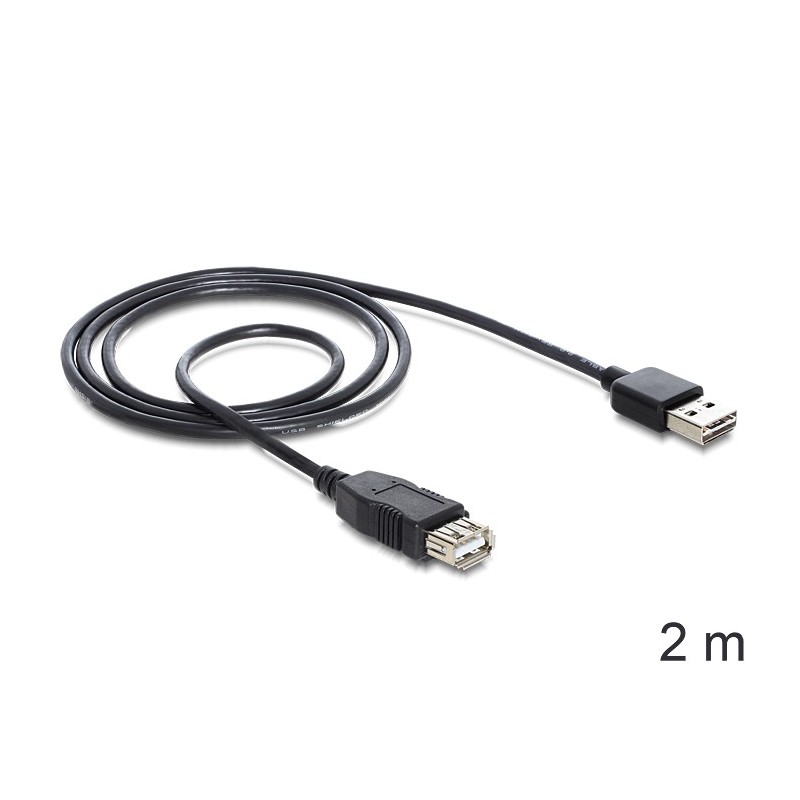 DeLOCK EASY-USB 2.0-A - USB 2.0-A, 2m cavo USB USB A Nero