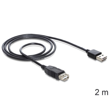 DeLOCK EASY-USB 2.0-A - USB 2.0-A, 2m cavo USB USB A Nero