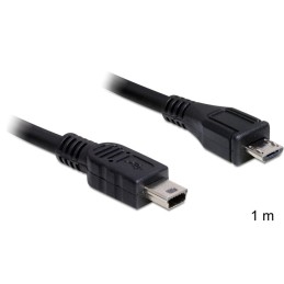 DeLOCK 1m USB2.0 microB miniB cavo USB Micro-USB B Mini-USB B Nero